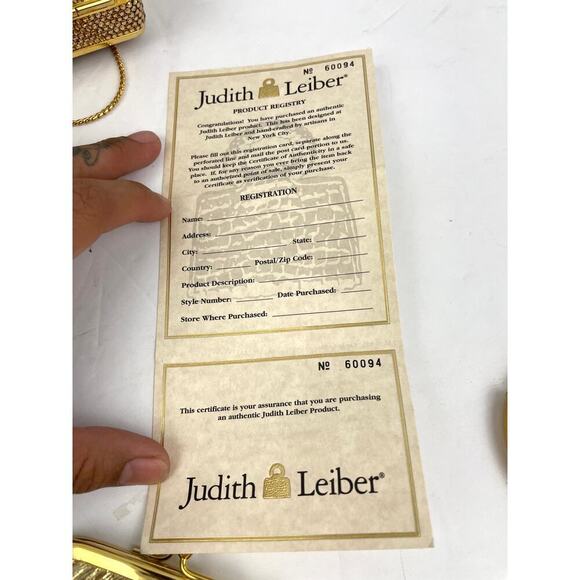 Judith Leiber Swarovski Crystal Gold Tone Metal Stone Evening Bag Clutch - Picture 9 of 16